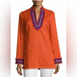 TORY BURCH Tory Tunic in Samba Red Size 2 NWT